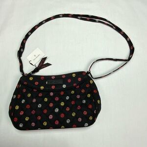 NWT Vera Bradley Little Crossbody Havana Dots Purse Bag Quilted Black